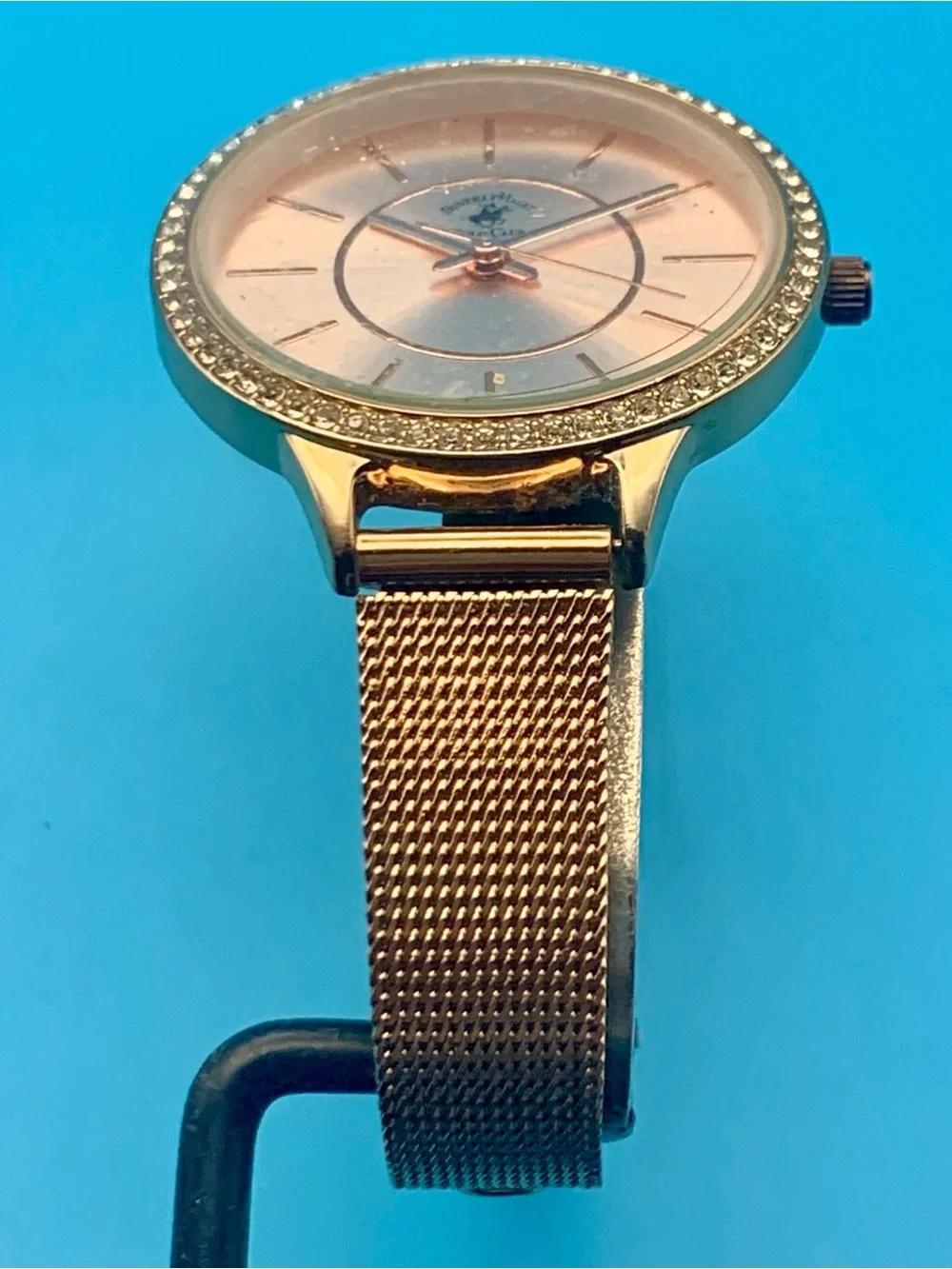 BEVERLY HILLS POLO CLUB Women’s Wristwatch Crystal Accents Working New Battery